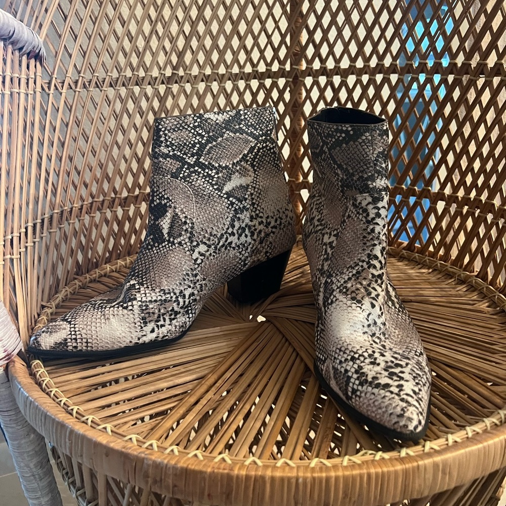 Snakeskin Ankle Booties